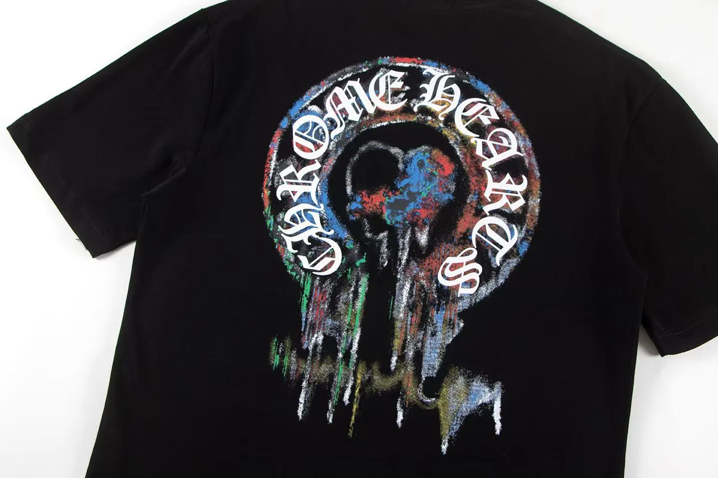 🅿️160 Style: 2025 new Croix Heart short-sleeved T-shirt Material: High version 300g double yarn combed cotton Size: S～XL Color: Black Style number: Z011